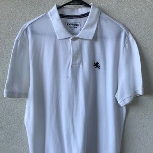 EXPRESS White Pique Polo Shirt
